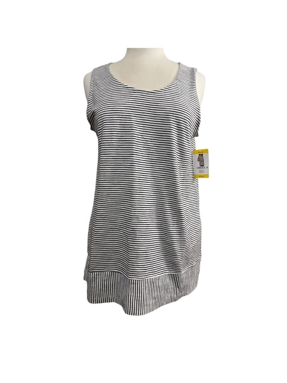 Women's‎ Lands' End Tank Top M White Black NWT